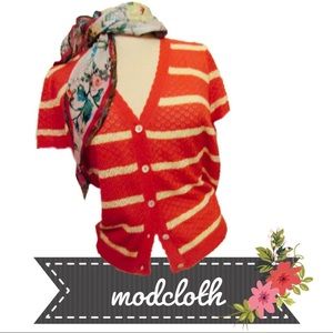 NWOT ModCloth Pointelle Stripe Cardigan